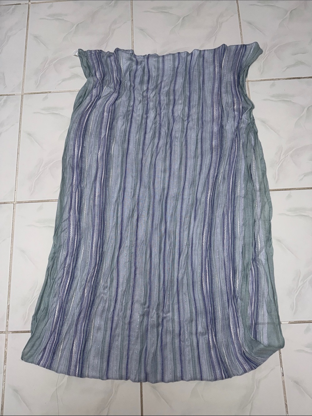 Light Blue & Lavender Striped Lightweight Infinity Scarf